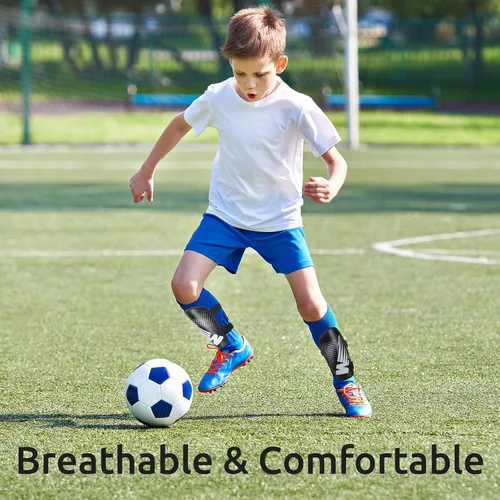 Vista 7 de Shin Guards Soccer Youth Kids - Shin Guard for Boys Girls Teenagers Toddler 2-18 Years Old - Football Shin Pads Protection Equipment with Adjustable