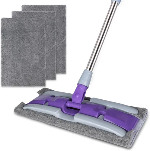 Vista 6 de Paquete de 3 almohadillas de repuesto de mopas de microfibra para trapeador de 14 pulgadas (gris)