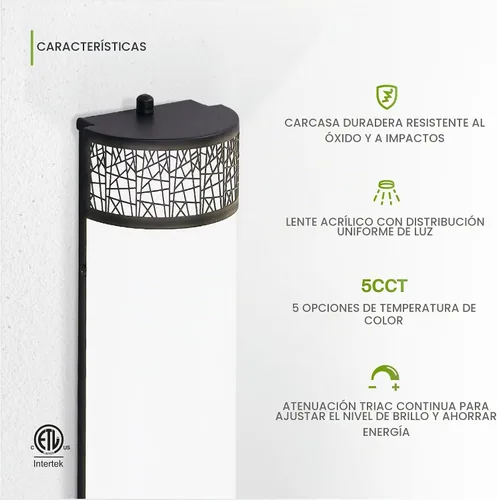 Vista 3 de ASD Lámpara LED de Tocador de Baño de 18 Pulgadas, 5CCT 2700K-5000K 20W, Accesorios de Luz de Baño Regulables, Luces de Tocador Modernas