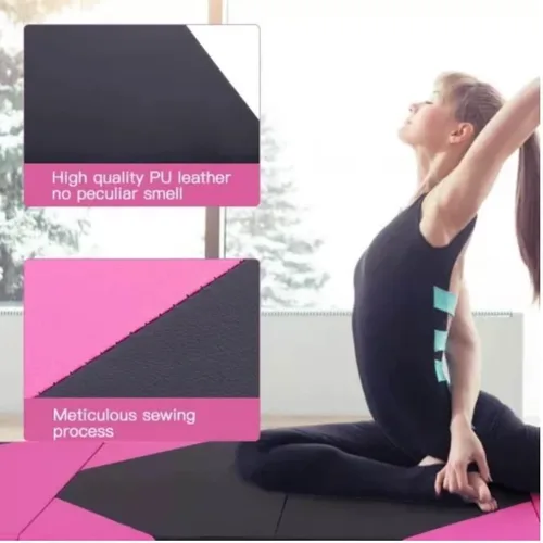 Vista 3 de Colchonetas para gimnasia para el hogar, 4 x 10 x 2 pulgadas, almohadilla de ejercicio de gimnasio con asas de transporte, alfombrilla de ejercicio