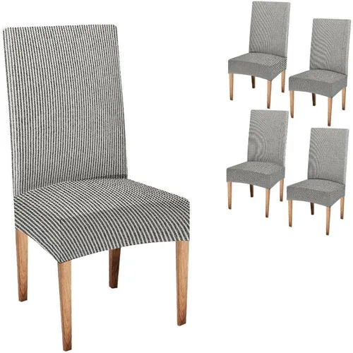 Vista 147 de TOMWISH Juego de 2 fundas para sillas de comedor, color turquesa y gris, fundas elásticas para sillas Parsons, de elastano, lavables, protectores
