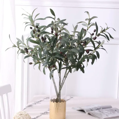 Vista 5 de SzJias Ramas de olivo para jarrones, ramas de olivo artificiales, ramas de árbol de imitación para jarrón (3 ramas, 28.7 pulgadas cada una)
