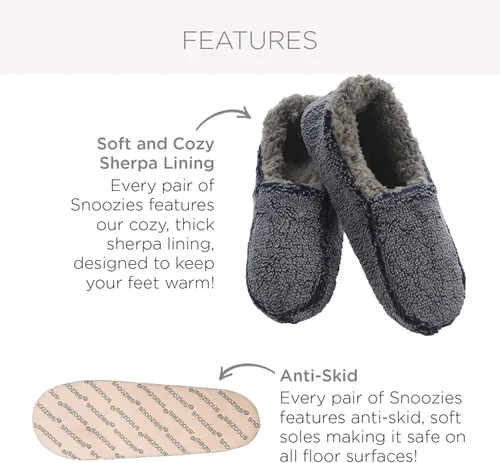 Vista 2 de Snoozies Mens Two Tone Fleece Lined Slippers - Comfortable Slippers for Men