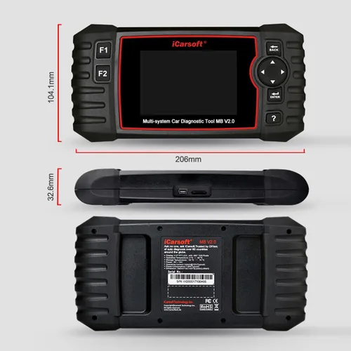 Vista 3 de Escáner de diagnóstico iCarsoft MB V2.0 Compatible para Mercedes-Benz/Sprinter/Smart, ABS SRS Oil BLD INJ