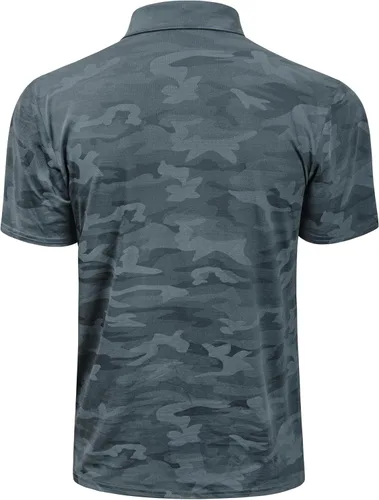 Vista 35 de TAPULCO Camisetas tipo polo de secado rápido para hombre, diseño de camuflaje, atléticas, ligeras, transpirables, casuales, para golf