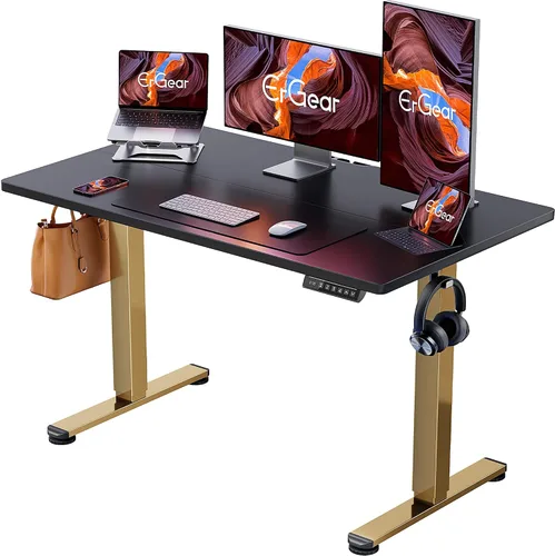 Vista 27 de ErGear - Escritorio eléctrico de pie ajustable de 31 x 19 pulgadas, color negro Smooth Height Adjustment, 4 Memory Presets, One-Touch Control