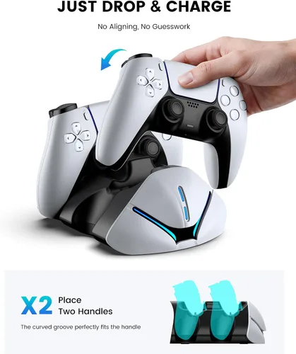Vista 2 de Drop & Charge-PS 5 Controller Charging Station
