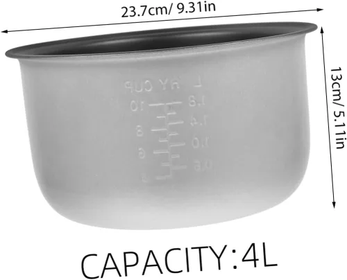 Vista 2 de Luxshiny Recipiente de arroz de repuesto para olla interior de 4 L antiadherente interior olla de cocción interna olla a presión eléctrica Pot Liner