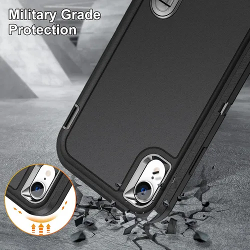 Vista 7 de IDweel Funda para iPhone XR, color negro para iPhone XR con soporte para hombres, protección resistente a prueba de golpes, antiarañazos, ajuste