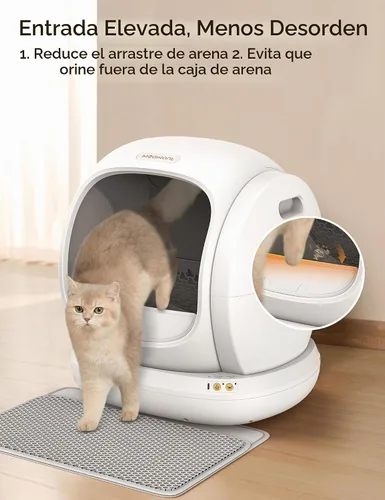 Vista 8 de [Usado] MeoWant - Arenero Automático para Gatos, Arenero Autolimpiable con Apertura Grande con Protección de Seguridad para Gatos Múltiples, Control