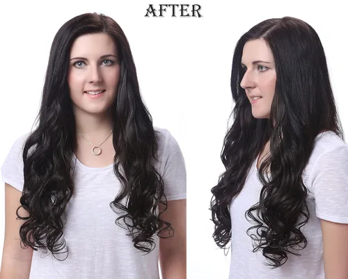 Vista 6 de OneDor® Extensiones de cabello sintético rizado de 20 pulgadas, 7 unidades, 4.53 oz (#99J rojo vino)