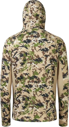 Vista 2 de BASSDASH UPF 50+ Camisas de caza para hombre con máscara de manga larga con capucha de camuflaje