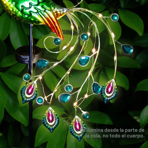 Vista 4 de Glintoper - Luces solares de jardín, estacas decorativas de metal con diseño de pavo de 39 pulgadas de altura para exteriores, regalos ideales