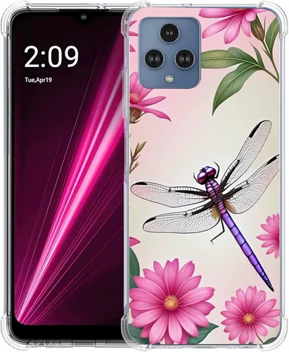 Vista 29 de Revvl 6 5G - Funda protectora de poliuretano termoplástico resistente a los arañazos y a prueba de golpes con diseño de mandala de pavo real