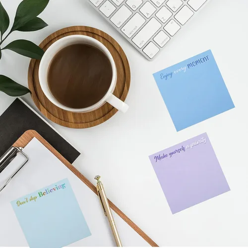 Vista 5 de Zonon 36 notas adhesivas inspiradoras de 3 x 3 pulgadas, divertidos bloc de notas motivacionales, regalos de regreso a clases, para profesores