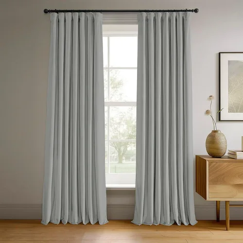 Vista 15 de HPD Half Price Drapes Cortinas Opacas Térmicas de Terciopelo Signature para Sala de Estar de 63 Pulgadas de Largo (1 Panel) con Bolsillo para Barra