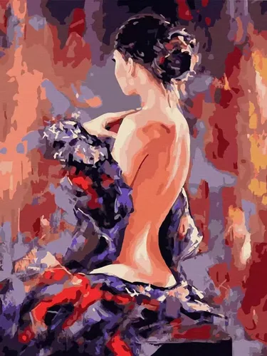 Vista 13 de LukFun Kit de pintura al óleo por números para adultos, pintura por números, 16 x 20 pulgadas (dama elegante, sin marco)