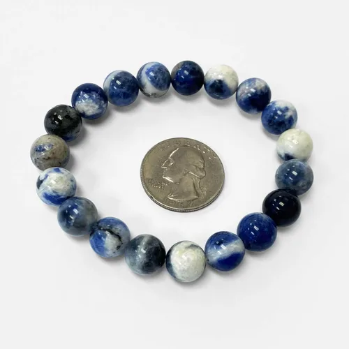 Vista 422 de Gem Avenue Handmade Round Bead Stretch Bracelet Unisex Natural Stone Beaded Jewelry for Men & Women, Elastic Wristband for Daily Wear