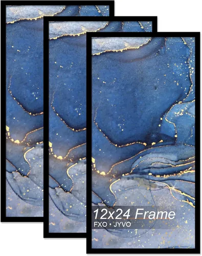 Vista 24 de Fxojyvo Marco de fotos de 5 x 8 pulgadas, marco negro para póster de fotos de 5 x 8 pulgadas, peso ligero y altamente transparente, marco de 5 x 8
