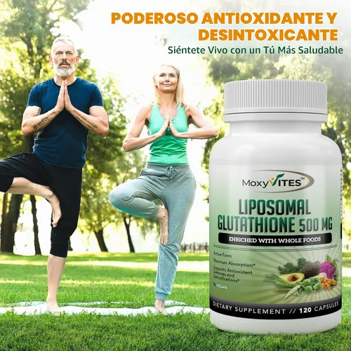 Vista 8 de Suplemento de glutatión liposomal de 500 mg – L glutatión puro (GSH) reducido – Forma activa, hecho con alimentos integrales orgánicos, complejo