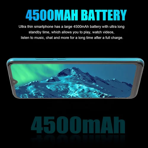 Vista 4 de EBTOOLS Teléfono celular desbloqueado, teléfono inteligente de 6.5 pulgadas para Android 10, 6GB 64GB ROM, pantalla HD teléfono 3G, reconocimiento