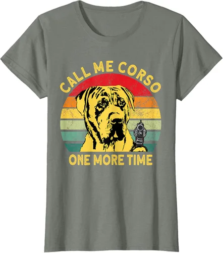 Vista 13 de Canary Dog Dad Call Me Corso Once More Perro Presa Canario Camiseta, Negro