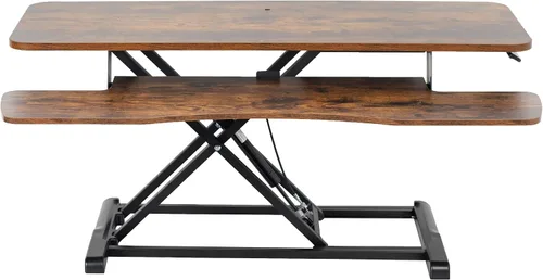 Vista 22 de VIVO Convertidor de escritorio de 26 pulgadas, Serie K, elevador ajustable de sentado a parado, estación de trabajo para dos monitores y laptop