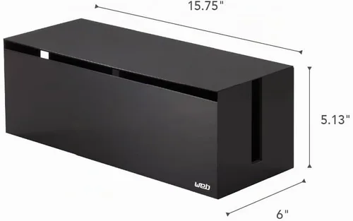 Vista 7 de YAMAZAKI Home Cable Box-Outlet Cable Organizador de almacenamiento, protector de cubierta