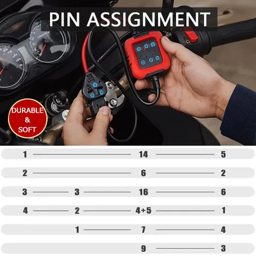 Vista 4 de Cable adaptador OBD2 3 en 1, adaptador de 16 pines a 3/4/6 pines, herramienta de conector de lector de código de falla OBDII, cable de diagnóstico
