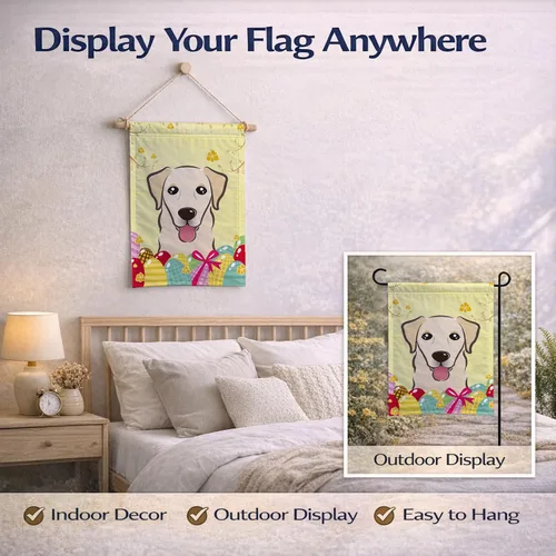 Vista 687 de Caroline's Treasures BB1923GF Bandera decorativa para jardín con diseño de Border Collie, para caza de huevos de Pascua, para jardín, jardín, patio