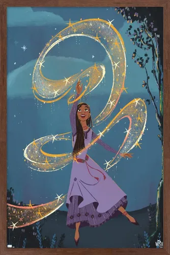 Vista 16 de Trends International Disney Wish - Póster de collage de 6 (Asha), póster de pared, 22.4 pulgadas de largo x 14.7 pulgadas, versión enmarcada