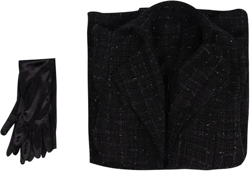 Vista 6 de Chaqueta medieval para mujer capa negra gótica bata blanca disfraz de cosplay con guantes