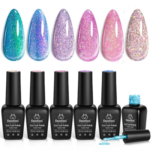 Vista 18 de beetles - Juego de esmaltes en gel color borgoña – Berry Merlot 6, ciruela, cereza, moca, rojo, otoño-invierno, morado oscuro, vino púrpura oscuro