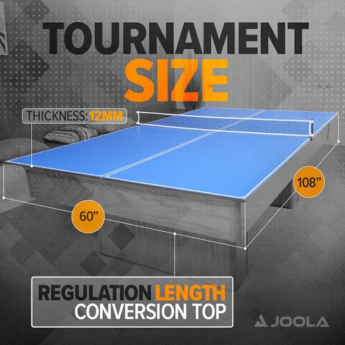 Vista 2 de JOOLA - Tapa de conversión de mesa de ping pong con juego de redes para mesas de billar y pool - Tapa de regulación que convierte mesas de billar