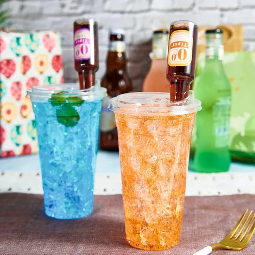 Vista 7 de Lilymicky Paquete de 60 Vasos de Plástico Transparente de 24 oz con Tapas para Sorber Sin Pajita, Desechables, para Café Helado, Batido, Granizado