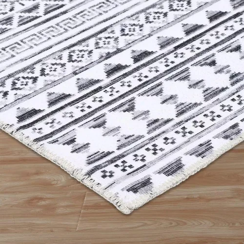 Vista 6 de GlowSol Alfombra de pasillo de 2 x 6 pies, moderna geométrica, suave, lavable, antideslizante, para interiores, cocina, sala de estar, dormitorio