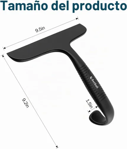 Vista 2 de SetSail Shower Squeegee for Glass Doors,One-piece All Silicone Squeegee Black