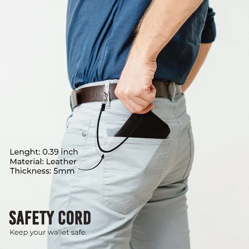 Vista 7 de Cartera para tarjetas de crédito, bolsillo frontal con bloqueo RFID, tarjetero con ranura para tarjetas emergentes, ventana de identificación