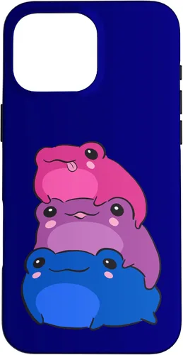 Vista 19 de Funda estética para iPhone 12/12 Pro Bisexual Flag Color Frogs Sutil Bi Pride LGBTQ
