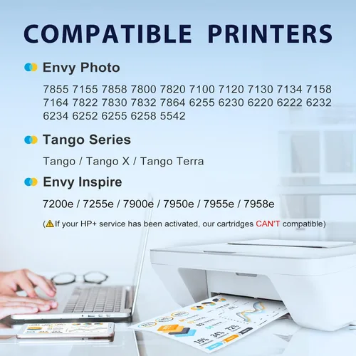 Vista 2 de myCartridge Cartucho de tinta de repuesto 64 negro y color para HP 64XL cartucho de tinta compatible con HP Envy Photo 7855 7858 7155 7158 7900 7800