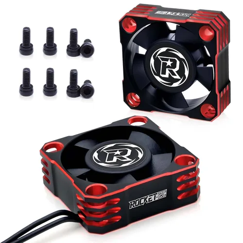 Vista 11 de Paquete de 2 ventiladores de refrigeración de motor de 1.181 in, ventilador de enfriamiento ESC de 28000 RPM, disipador de calor RC para 1/8 1/10