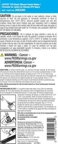 Vista 2 de Loctite 593 RTV Adhesivo/Sellador de Silicona, Negro, 6.4 fl oz (2093365)