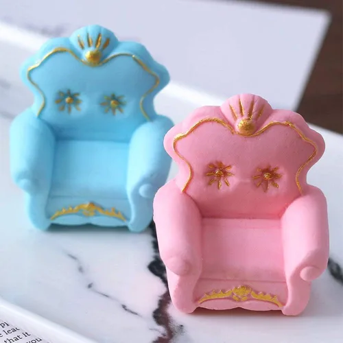Vista 5 de 3D Sofá Silla Molde de Silicona Estilo Europeo Muebles Decoración de Pasteles Moldes de Fondant Pastel Molde de Chocolate Candy Gum Pasta Jabón