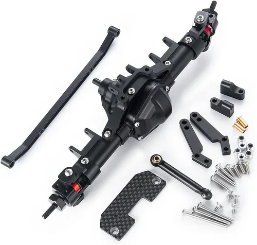 Vista 2 de RCHUBAM - Juego de ejes delanteros de metal CNC con base servo para 1/10 Axial SCX10 RC Crawler Car (delantero)