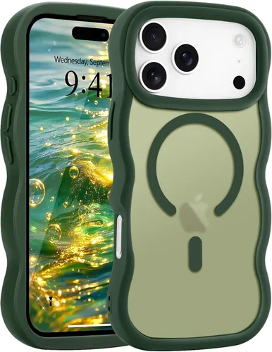 Vista 76 de Pepmune - Funda para iPhone 12 Pro Max con marco ondulado y estructura rígida, color mate claro, cubierta trasera unisex, compatible con Magsafe
