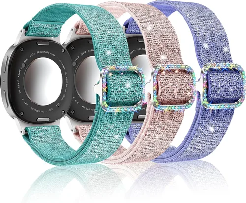 Vista 16 de LETOID Correas para Samsung Galaxy Watch para Mujeres, Correa de Nylon Elástica con Brillos Diseñada para Samsung Galaxy Watch 8/7/6/5/4/FE, Active