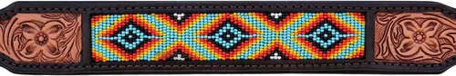 Vista 5 de Collar de cuero para perro, tamaño extra pequeño, estilo occidental, resistente, manual, ajustable, con cuentas y acolchado, suave para cachorros