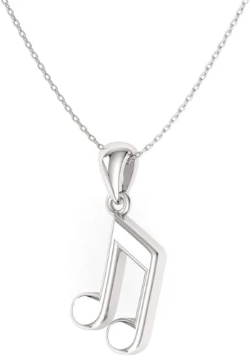 Vista 2 de Diamondere Collar de notas musicales naturales y certificadas en plata de ley 925 Colgante con cadena, Plata esterlina