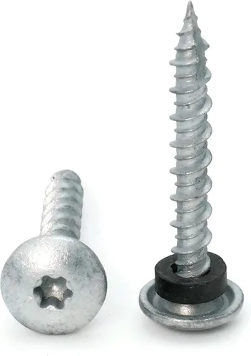 Vista 3 de Tornillos mecánicos galvanizados para techos de perfil bajo - # 10 x 1-1/2" Cantidad 25