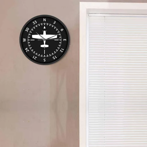 Vista 6 de Geek Alerts Aviación avión brújula vueltas pilotos reloj de pared a pilas instrumento de vuelo decorativo para el hogar reloj temático de avión